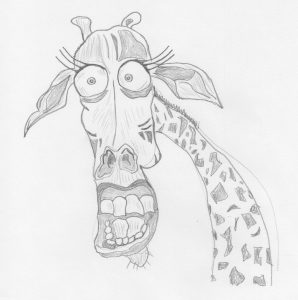 Szkic ołówkiem żyrafa