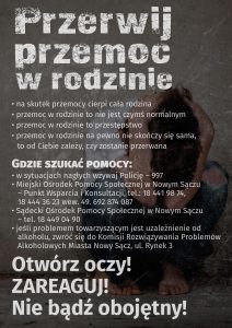 Mops plakat stop przemocy