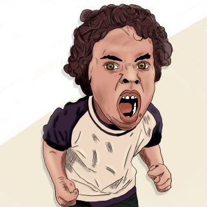 Krzyczący chłopiec – ilustracja