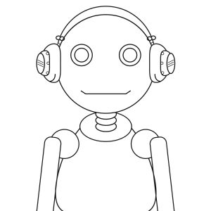 Portret robota - ilustracja szkic