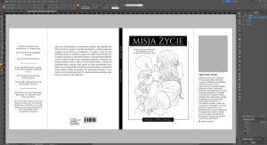 Projekt okladki książki - skład w programie Indesign