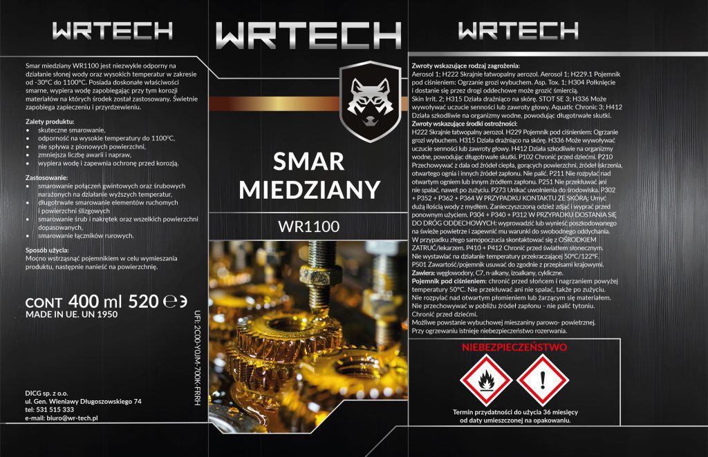 projekt etykiet środków przemysłowych