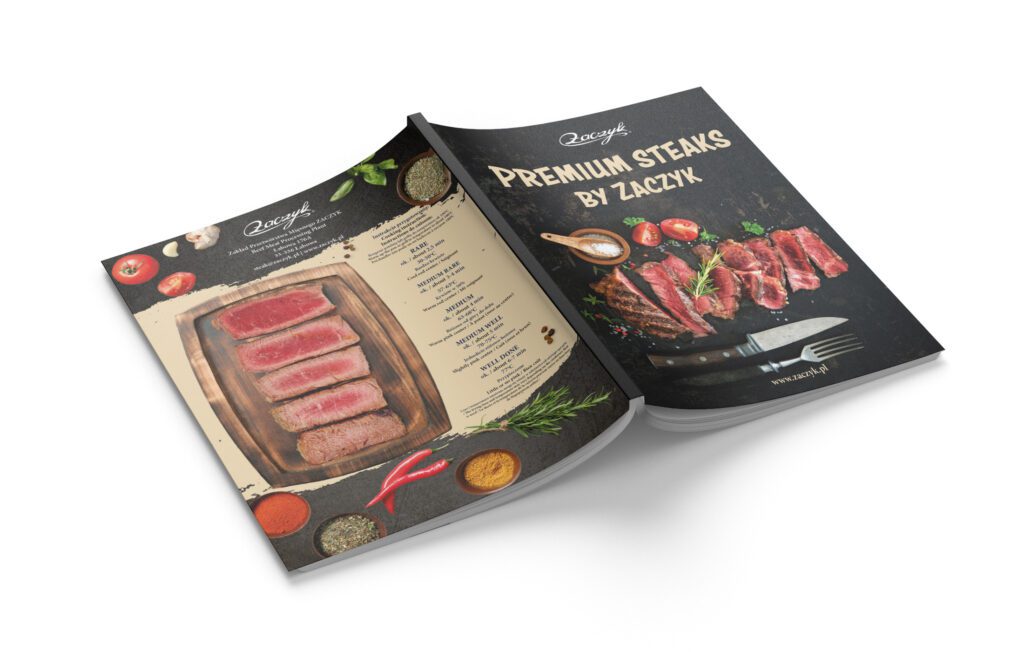 Projekt i skład katalogu Premium Steaks do druku 1