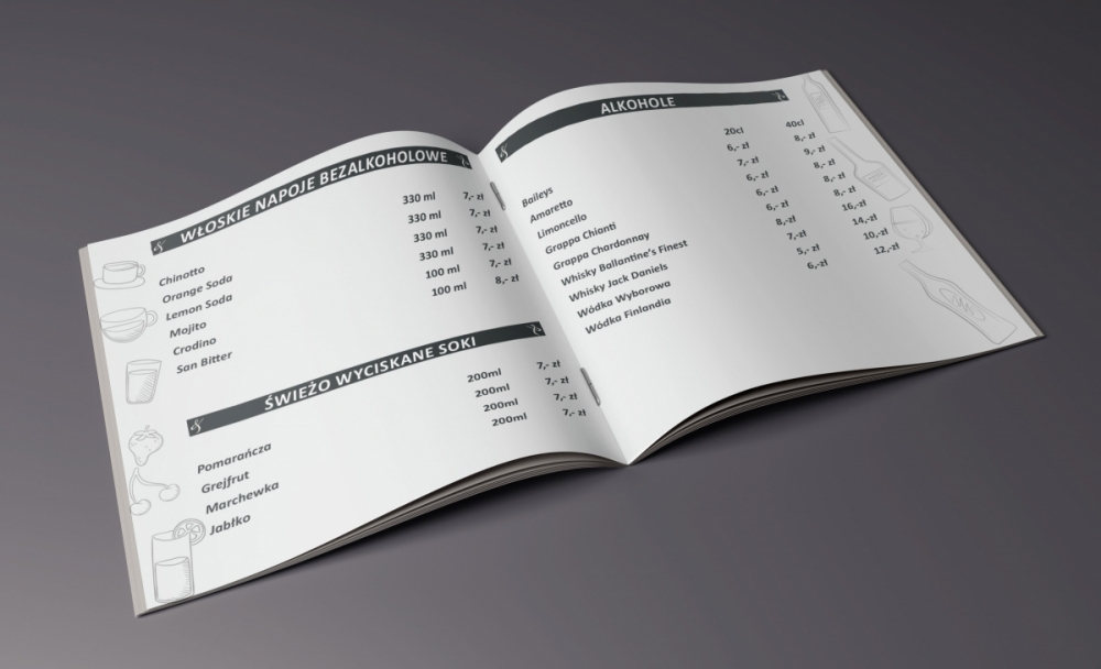 Caffe da Sandro - menu napojów