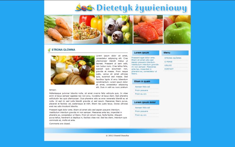 Dietetyk Żywieniowy - szablon strony www