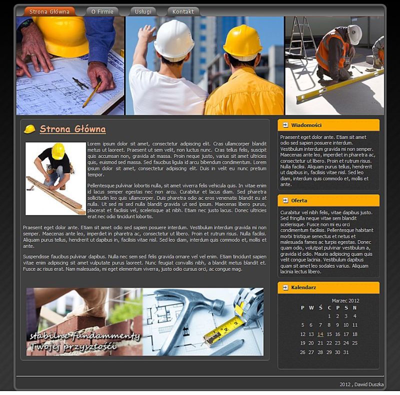 Firma Budowlna - szablon strony www