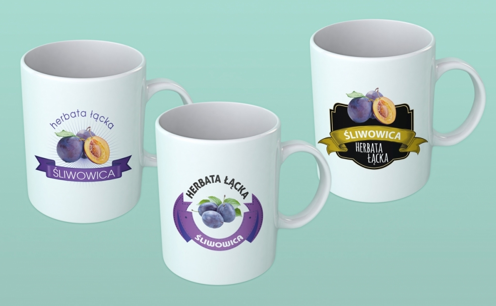 Projekty kubków z nadrukiem - herbatka łącka Śliwowica