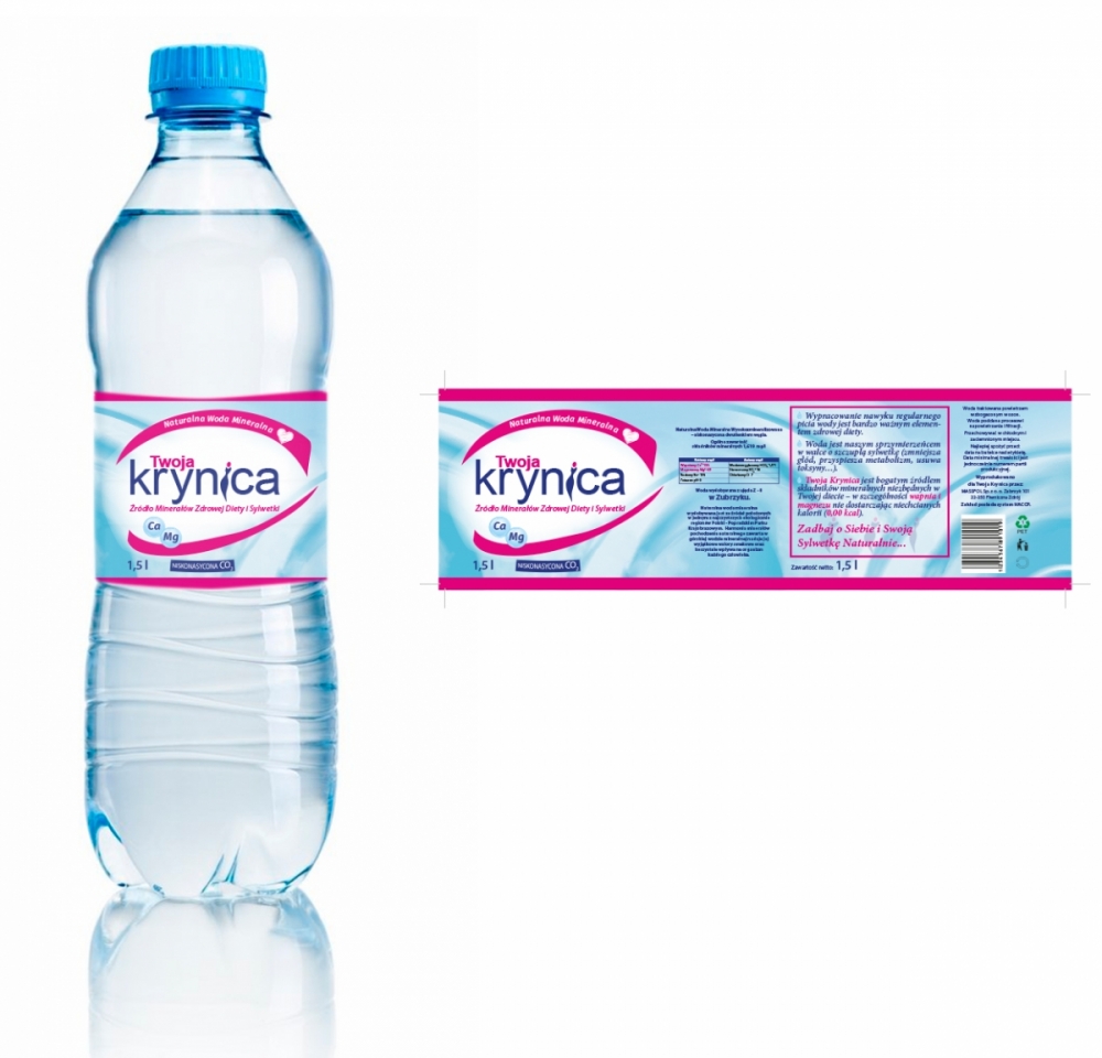 Twoja Krynica - etykieta na wodę mineralnę