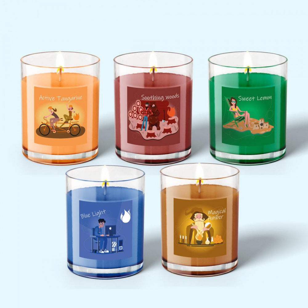 Rysunkowe etykiety na świeczki
