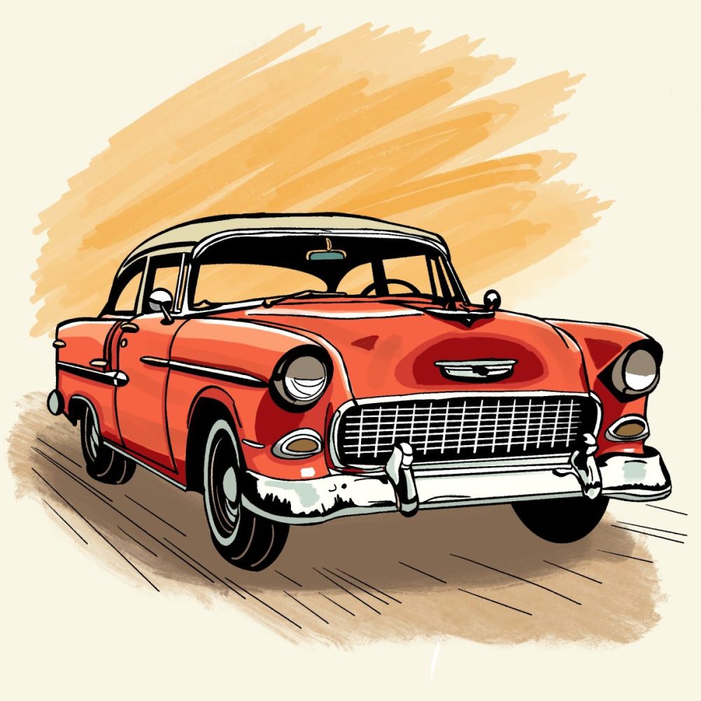 Auto vintage ilustracja