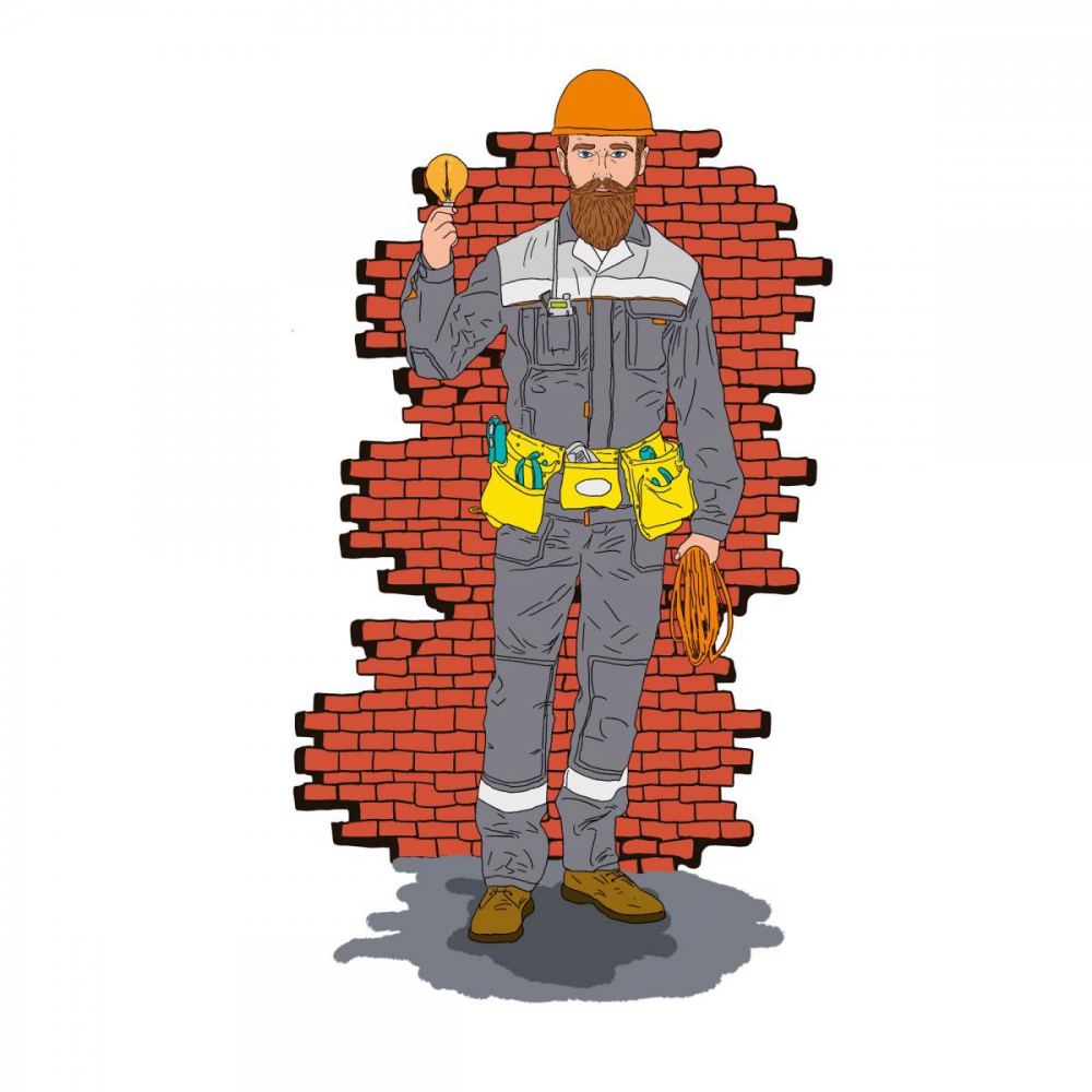 Ilustracja projekt postaci -elektryk