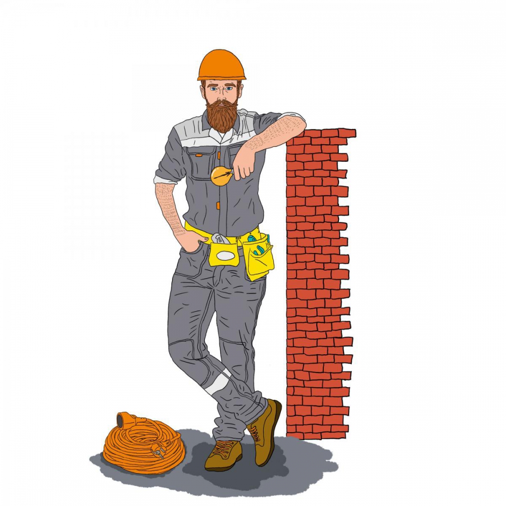 Ilustracja projekt postaci -elektryk