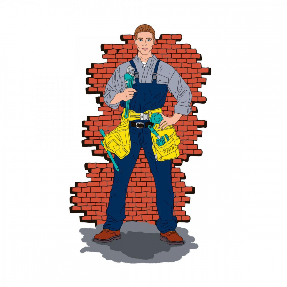 Ilustracja projekt postaci -hydraulik