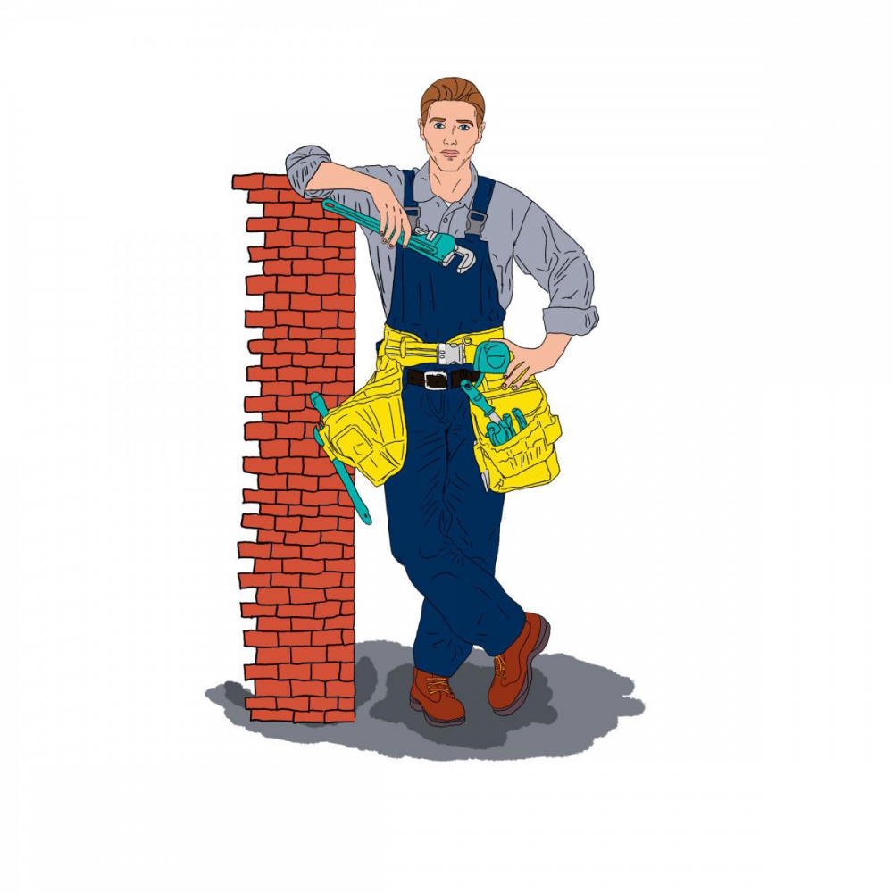 Ilustracja projekt postaci -hydraulik