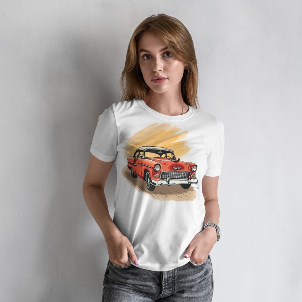 Ilustracja samochodu nadruk na podkoszulek 