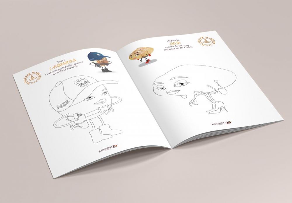 Ilustracje oraz skład kolorowanki - layout