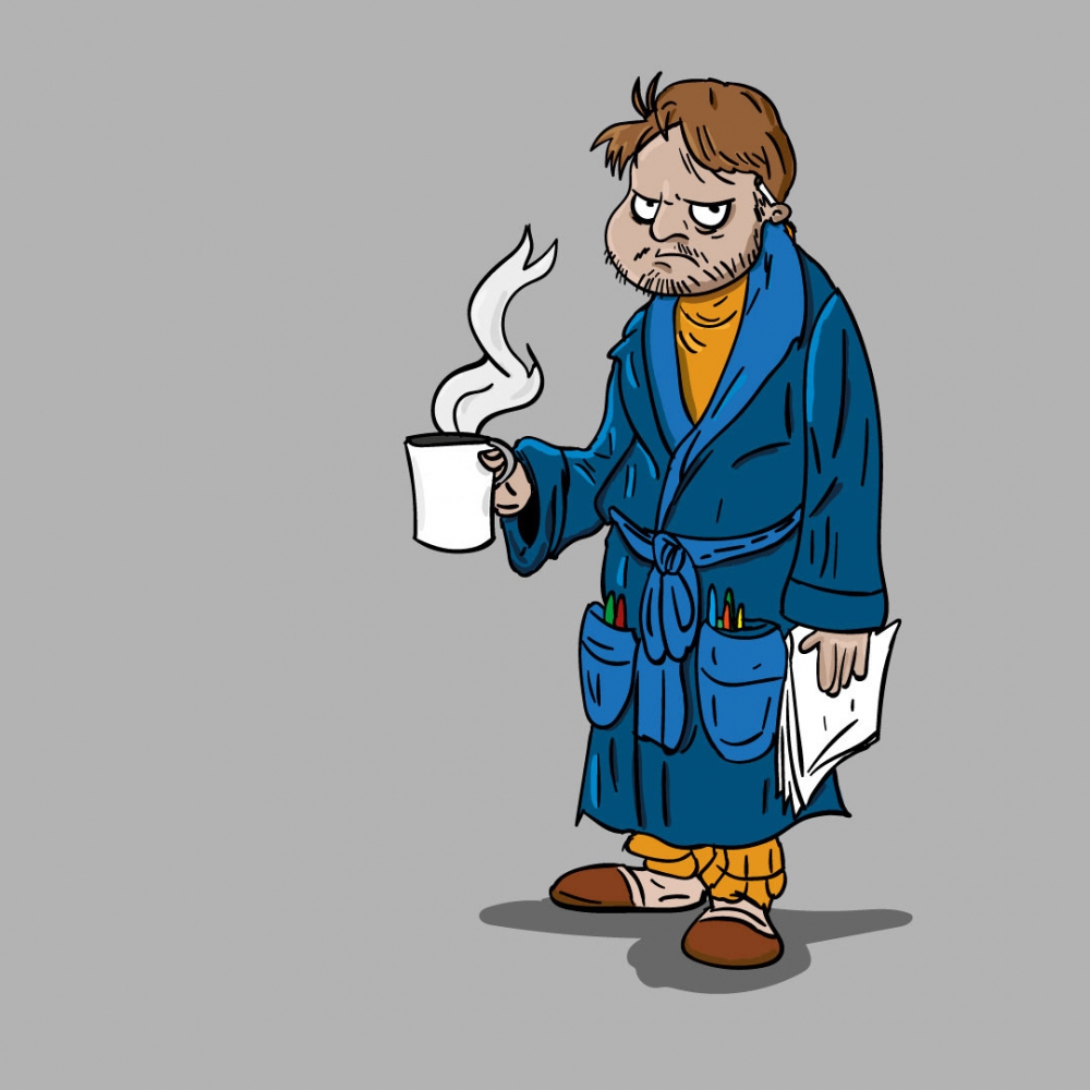 Mężczyzna z kawa - ilustracja