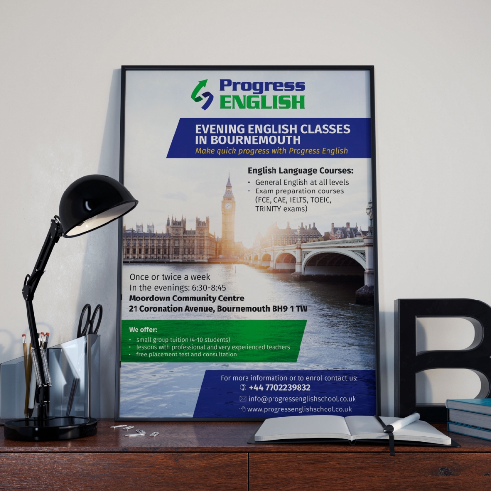 Projekt plakatu - szkoła językowa