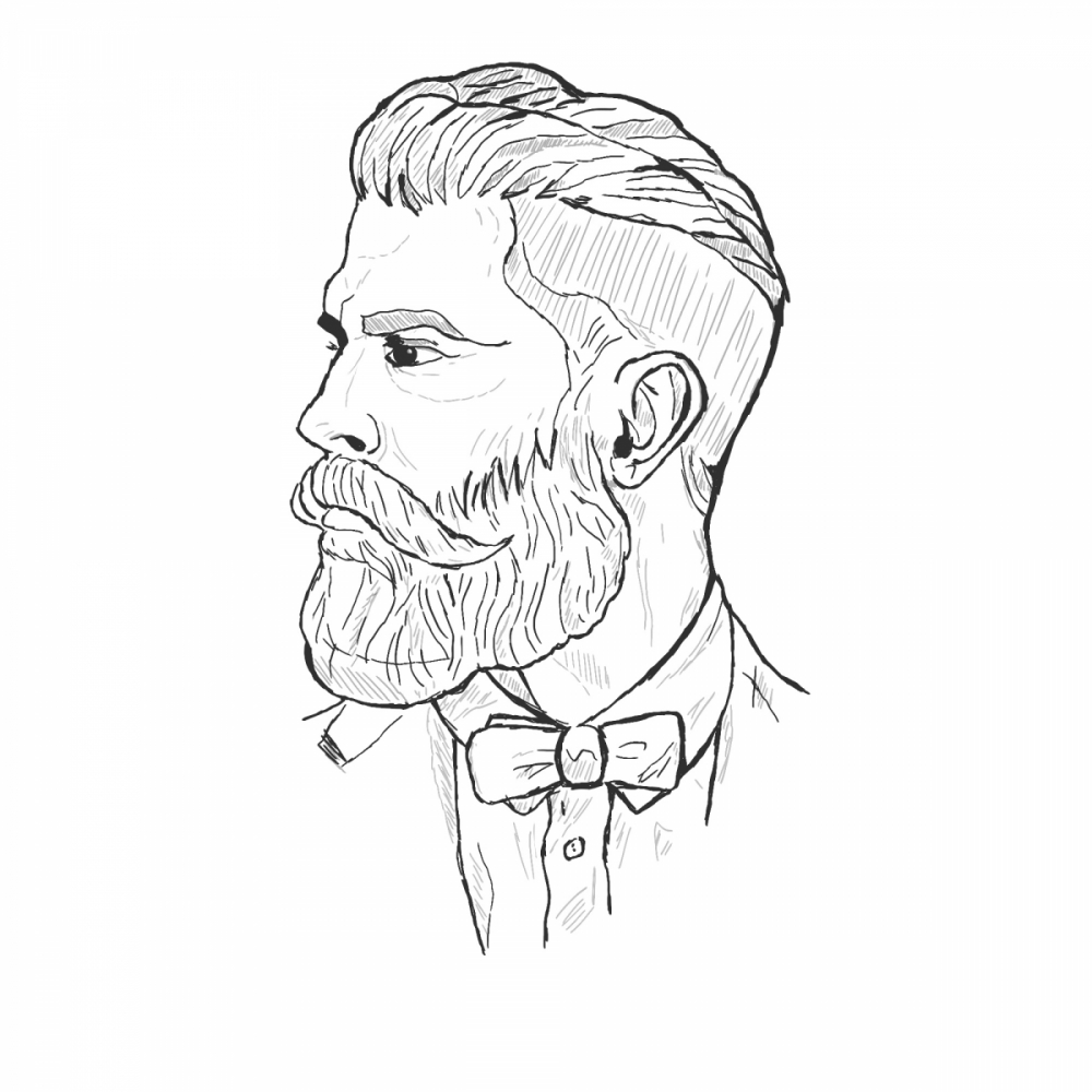 Szkic mężczyzny z brodą