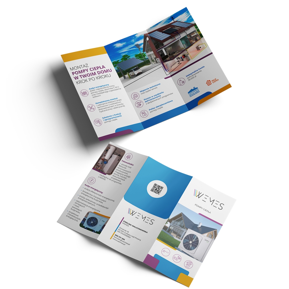 Projekt ulotki składanej A4 do DL